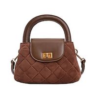 Women's Handbag Suede Daily Holiday Zipper Large Capacity Lightweight Geometric Black Brown Coffee Lightinthebox - thumbnail
