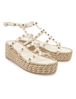 Rockstud Calfskin Wedge Espadrilles - Light Ivory - thumbnail
