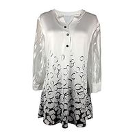 Women's Plus Size Tops Blouse Shirt Floral Lace Patchwork 34 Length Sleeve V Neck Casual Vacation Going out Polyester Fall Winter White Lightinthebox - thumbnail