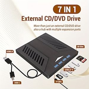 Interface Multifunctional HUB External Optical Drive Supports Memory Card SD Card Supports For Multiple Systems Microsoft System Apple System Linux System Supports Laptops Desktops Etc Lightinthebox