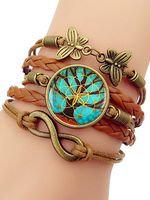 Casual Vintage Tree Of Life Time Stone Bracelet