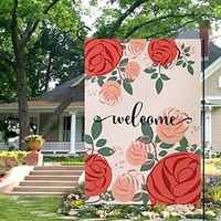 Roses Floral Garden Flag 12x18Inch Outdoor Decorations Welcome Garden Patio Flag Woman Yard Flag Double Sided Holiday Outdoor Flags 1pc Lightinthebox - thumbnail