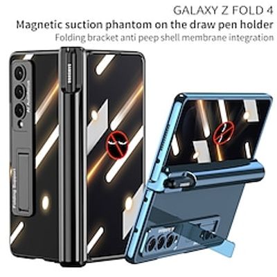 Phone Case For Samsung Galaxy Flip Z Fold 4 Pencil Holder Magnetic Full Body Protective Solid Colored TPU Lightinthebox