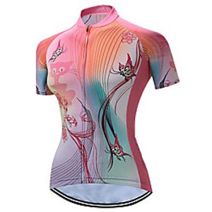 21Grams Women's Short Sleeve Cycling Jersey Summer Spandex Polyester Pink Bike Jersey Top Mountain Bike MTB Road Bike Cycling Quick Dry Moisture Wicking Breathable Sports Clothing Apparel / Stretchy miniinthebox