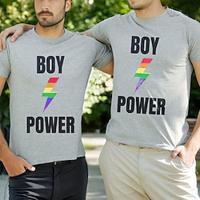 Gay Couple T-shirt Letter 2pcs Men's T shirt Tee Tee Top Crew Neck Daily Vacation Short Sleeve Print Same Sex LGBT Pride Lightinthebox