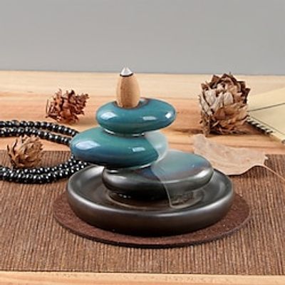 Incense Burner Porcelain Backflow Fragrance Smoke Burner Sansheng Stone Waterfall Aroma Incense Holder Home Decor Accessories Lightinthebox