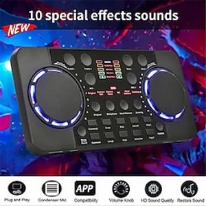 V300 PRO Sound Card 10 Sound Effects Bluetooth Noise Reduction O Mixers Headset Mic Voice Control for Phone PC Portable Lightinthebox