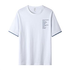 Men's T shirt Letter Half Sleeve Casual Tops Casual White Blue Yellow miniinthebox
