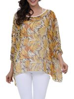 Beach Printed Sun Protecetive Cover Up Blouse