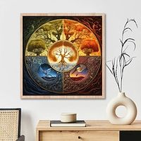 1pc Botanicals DIY Diamond Painting Four Seasons Tree Diamond Painting Handcraft Home Gift Without Frame Lightinthebox - thumbnail