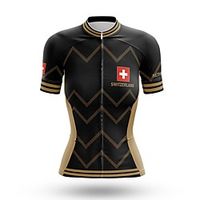 21Grams Women's Short Sleeve Cycling Jersey Summer Spandex Black Switzerland Bike Top Mountain Bike MTB Road Bike Cycling Quick Dry Moisture Wicking Sports Clothing Apparel  Stretchy  Athleisure Lightinthebox - thumbnail