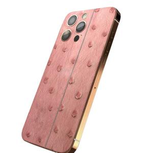 Merlin Craft Customized iPhone 16 Pro Max 512GB, Pink Leather Ostrich Gold