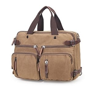 Men's Handbag Shoulder Bag Laptop Bag Briefcase Canvas Daily Zipper Breathable Lightweight Black Khaki Dark Gray Lightinthebox