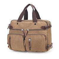 Men's Handbag Shoulder Bag Laptop Bag Briefcase Canvas Daily Zipper Breathable Lightweight Black Khaki Dark Gray Lightinthebox - thumbnail