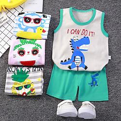 Children's Vest Set Summer Pure Cotton New Boys And Girls' Shorts Korean Version Baby Set Children's Clothing Lightinthebox