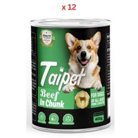 Taipet Dog Canned Wet Food Beef in Chunk-400g Pack Of 12
