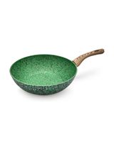 Fissman Aluminum Non-Stick Wok Pan Malachite Series with Induction Bottom Green 24 x 7 cm