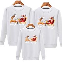 Family Christmas Sweatshirt Graphic Leaf Sport Print Wine Red Plus velvet red Plus velvet yellow Adorable Matching Outfits Lightinthebox - thumbnail