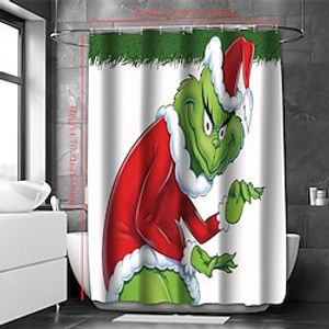 Christmas Decoration Shower Curtain with Hooks Bathroom Decor Waterproof Fabric Shower Curtain Set with12 Pack Plastic Hooks miniinthebox