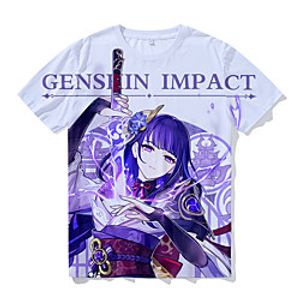 Inspired by Genshin Impact Baal Anime Cartoon Terylene Anime 3D Harajuku Graphic T-shirt For Women's / Men's / Couple's miniinthebox