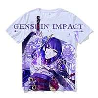 Inspired by Genshin Impact Baal Anime Cartoon Terylene Anime 3D Harajuku Graphic T-shirt For Women's / Men's / Couple's miniinthebox - thumbnail