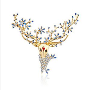 Women's Cubic Zirconia Brooches Geometrical Deer Stylish Brooch Jewelry Gold Red For Date Festival miniinthebox