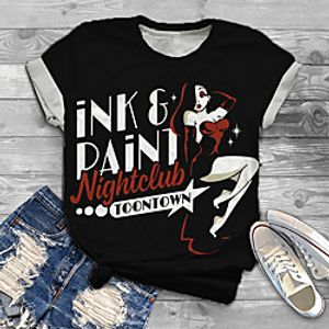Women's Plus Size Tops T shirt Graphic Portrait Letter Print Short Sleeve Crewneck Basic Streetwear Summer Fuchsia Black Big Size XL XXL 3XL 4XL 5XL Lightinthebox