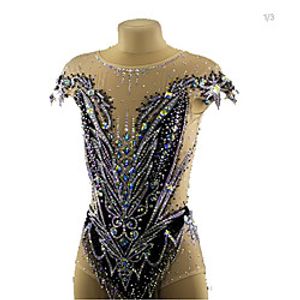 Rhythmic Gymnastics Leotards Gymnastics Suits Women's Girls' Kids Dancewear Activewear High Elasticity Handmade Sleeveless Competition Rhythmic Gymnastics Artistic Gymnastics Gymnastics Black Lightinthebox