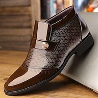 Men's Boots Dress Shoes Winter Boots Walking Casual Daily Leather Comfortable Booties  Ankle Boots Loafer Black Brown Spring Fall Lightinthebox - thumbnail
