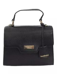 Baldinini Trend Elegant Black Shoulder Bag with Golden Accents - BA-23373