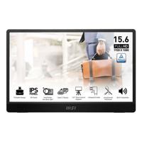 MSI Pro MP161 E2 Portable Monitor, 16inch FHD IPS Display, 60Hz Refresh Rate, 4ms GtG Response Time, 2x 1.5W Built-In Speakers, Black - 9S6-3PB70H-047