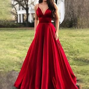 Women's Prom Party Dress Swing Dress  Maxi long Dress Red Sleeveless Santa Claus Pure Color Backless Split Cold Shoulder Spring Summer Spaghetti Strap Party Stylish Elegant Party Slim 2023 S M L miniinthebox