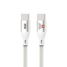 Swiss Military SM-CB-CC-30WPD-1.2Mt-WHI 1.2m USB-C To USB-C Cable, White