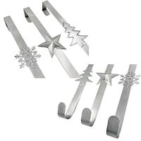 Christmas Wreath Hanger Over The Door Metal Wreath Hook Star Christmas Tree Snowflake Hook for Xmas Party Decor Door Wall Home Office, Silver Lightinthebox - thumbnail
