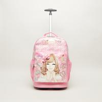 Minmie Ribbon Print Trolley Backpack - 38x45 cms