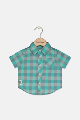 Toddler Boys Printed Shirt Turquoise Toddler Boys Printed Shirt Turquoise