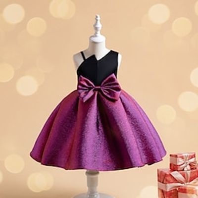 Kids Girls' Party Dress Graphic Sleeveless Special Occasion Princess Polyester Party Dress Summer Spring 3-12 Years Purple Lightinthebox