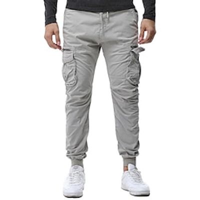 Men's Sweatpants Pocket Drawstring Plain Comfort Breathable Outdoor Daily Going out Fashion Casual Black Army Green Lightinthebox