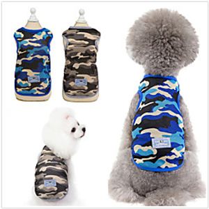 Dog Cat Vest Camo  Camouflage Elegant Adorable Cute Dailywear Casual  Daily Dog Clothes Puppy Clothes Dog Outfits Breathable Blue Green Costume for Girl and Boy Dog Polyster S M L XL XXL Lightinthebox