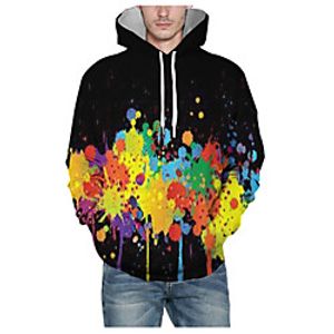 Men's Pullover Hoodie Sweatshirt Graphic 3D Hooded Daily 3D Print Basic Hoodies Sweatshirts  Long Sleeve Black miniinthebox