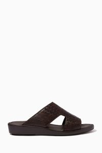 Western Arca Sandals in Croc-Embossed Python Leather