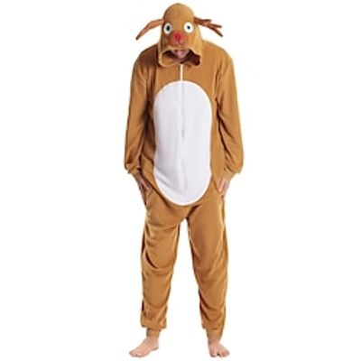 Men's Christmas Pajamas Loungewear Onesie Pajamas 1 pcs Stripe Plain Stylish Casual Comfort Home Daily Bed Polyester Comfort Soft Hoodie Long Sleeve Spring Fall White Red Lightinthebox
