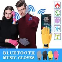 Winter Bluetooth Gloves Women Men Unisex Knit Warm Mittens Call Talking Touch Screen Gloves Mobile Phone Pad Lightinthebox - thumbnail