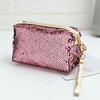 Women's Bags Polyester Cosmetic Bag Zipper Sequin Daily Sequins Handbags Black Blue Red Blushing Pink Lightinthebox - thumbnail