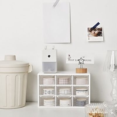 123PC Bedroom Dustproof Small Drawer Jewelry Storage Box Desktop Stationery Jewelry Storage Box Dustproof Nine Palace Grid Lightinthebox