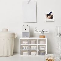 123PC Bedroom Dustproof Small Drawer Jewelry Storage Box Desktop Stationery Jewelry Storage Box Dustproof Nine Palace Grid Lightinthebox - thumbnail