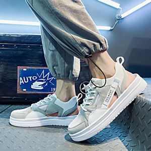 Men's Sneakers Casual Daily Walking Shoes Mesh PU Breathable Non-slipping Wear Proof White  Blue White  Green Light Grey Spring Summer Lightinthebox