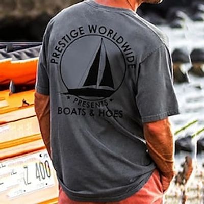 Men's T shirt Hot Stamping Graphic Letter Crew Neck Street Casual Print Short Sleeve Tops Basic Fashion Classic Comfortable White Dark Gray Navy Blue Lightinthebox