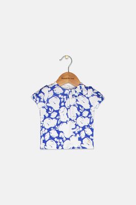 Baby Girls Print T-shirt Blue/White Baby Girls Print T-shirt Blue/White