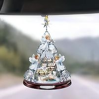 1pc Christmas Three Angels, Acrylic Decorative Pendant, Car Accessories, Rearview Mirror Decoration Pendant, Christmas Tree Ornaments, 2D Flat Pendant miniinthebox - thumbnail